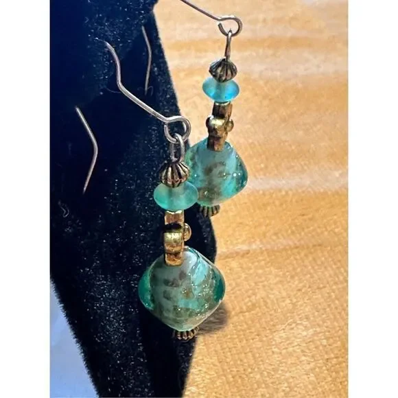 Lampwork bead earrings - Picture 3 of 6